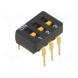 1 pcs x OMRON OCB - A6D-3100 - Switch: DIP-SWITCH, Poles number: 3, ON-OFF, 0.03A/30VDC, Pos: 2