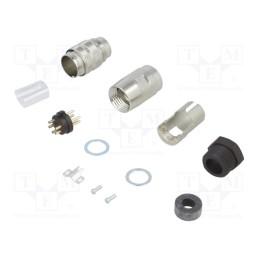 1 pcs x AMPHENOL - C09131H0051012U - Connector: M16, plug, male, soldering, for cable, PIN: 5, 5A, 300V