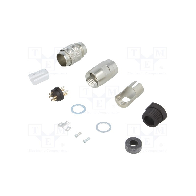 1 pcs x AMPHENOL - C09131H0051012U - Connector: M16, plug, male, soldering, for cable, PIN: 5, 5A, 300V