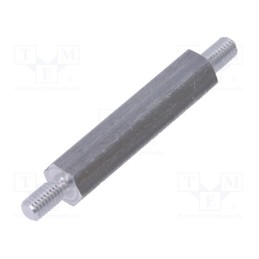 10 pcs x DREMEC - 434X25 - Screwed spacer sleeve, 25mm, Ext.thread: M3, hexagonal, aluminium