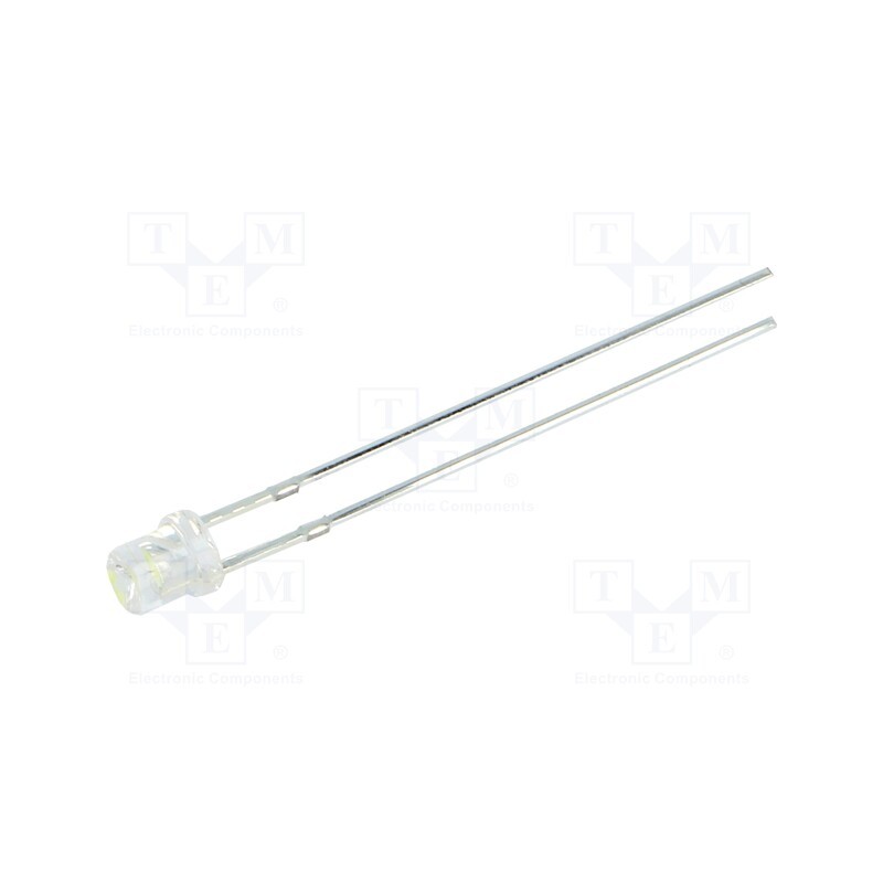 1 pcs x OPTOSUPPLY - OSW5DK33C1A - LED, 3mm, white cold, 720÷1120mcd, 120°, Front: recessed, 2.9÷3.6V