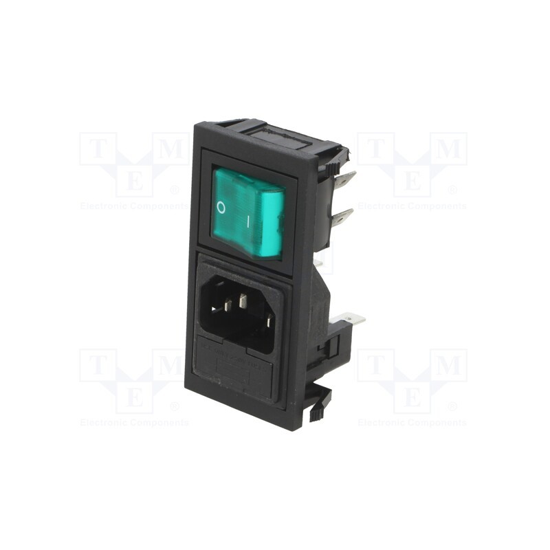 1 pcs x BULGIN - BZV15/Z0000/77 - Connector: AC supply, socket, male, 10A, 250VAC, IEC 60320, C14 (E)