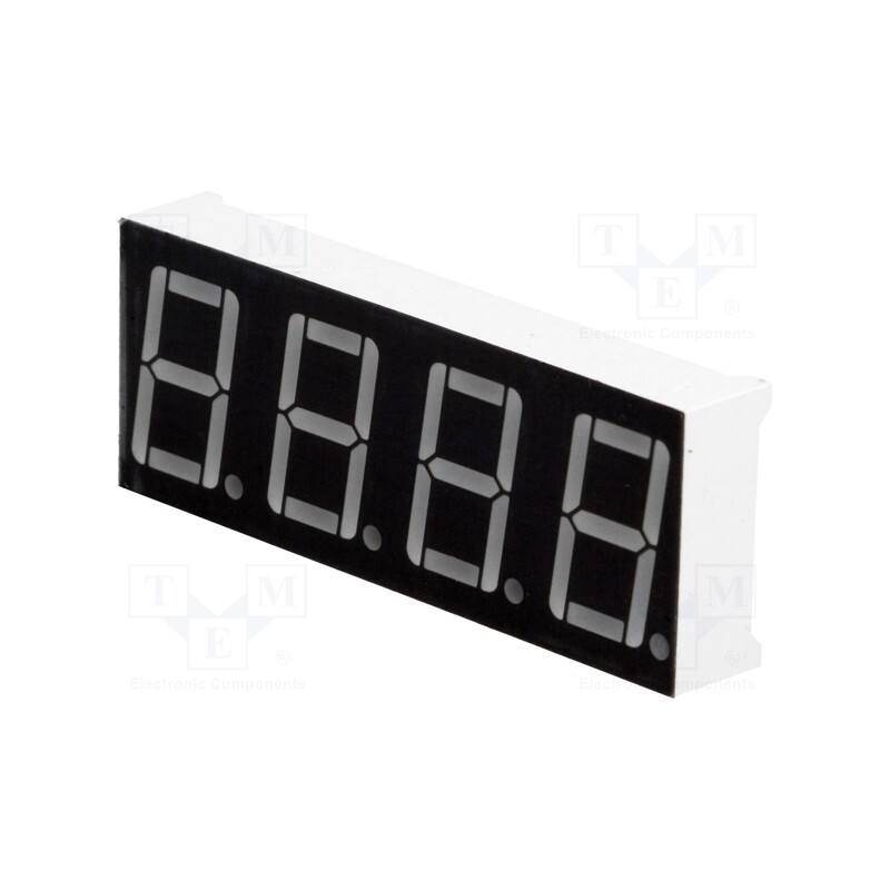 1 pcs x LUCKYLIGHT - KW4-563AGA - Display: LED, 7-segment, 14.2mm, 0.56', No.char: 4, green, 3÷6mcd