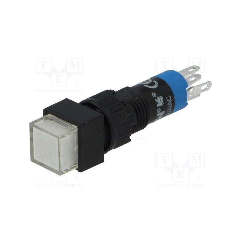 1 pcs x ONPOW - LAS4F-11/W - Switch: push-button, Pos: 2, SPDT, 0.5A/250VAC, 1A/24VDC, ON-(ON)
