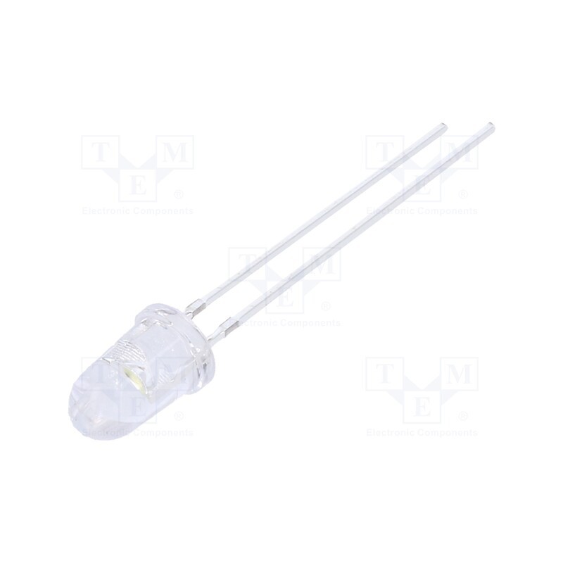 1 pcs x OPTOSUPPLY - OSW44K6231A - LED, 5mm, white cold, 14400÷18000mcd, 30°, Front: convex, 2.9÷3.4V
