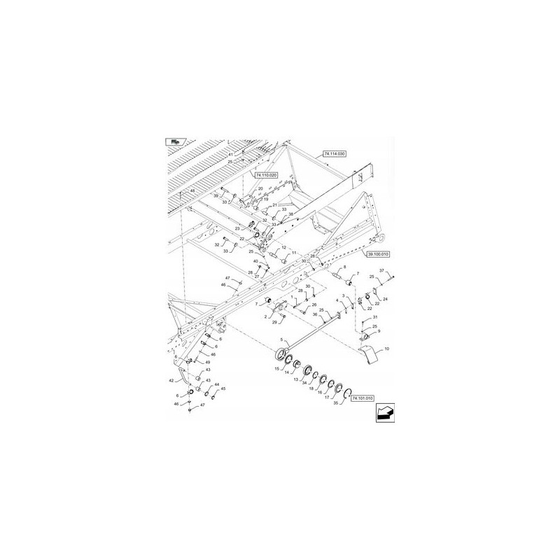 Right arm new holland tc cx 9813487 cnh