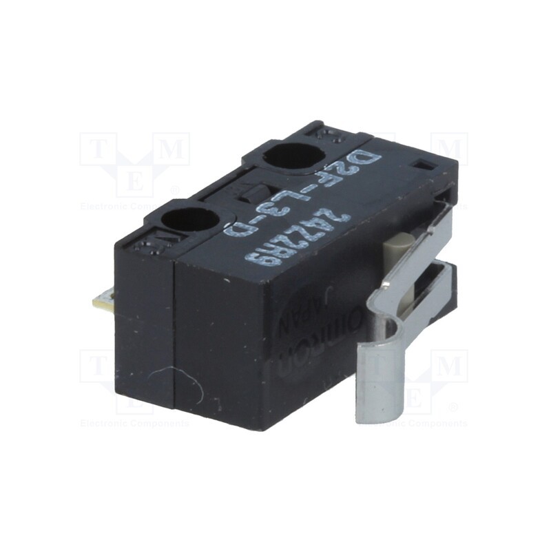 1 pcs x OMRON OCB - D2F-L3-D - Microswitch SNAP ACTION, 3A/125VAC, 2A/30VDC, SPDT, ON-(ON), IP40
