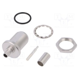 1 pcs x TELEGu00c4RTNER - J01021B0180 - Socket, N, female, straight, crimped, for panel mounting, PTFE