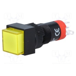 1 pcs x ONPOW - LAS3F-11/Y - Switch: push-button, Pos: 2, SPDT, 0.5A/250VAC, 1A/24VDC, ON-(ON)