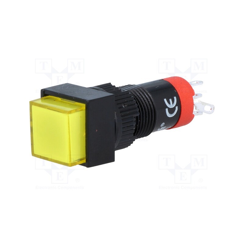 1 pcs x ONPOW - LAS3F-11/Y - Switch: push-button, Pos: 2, SPDT, 0.5A/250VAC, 1A/24VDC, ON-(ON)