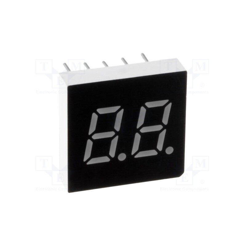 1 pcs x WENRUN - LDD030AAG-103-01 - Display: LED, 7-segment, 7.62mm, 0.3', No.char: 2, green, 3mcd