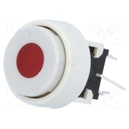 1 pcs x HIGHLY ELECTRIC - PB6136FBL-1 - Switch: keypad, Pos: 2, DPDT, 0.1A/30VDC, white, LED, red, THT, 1.5N
