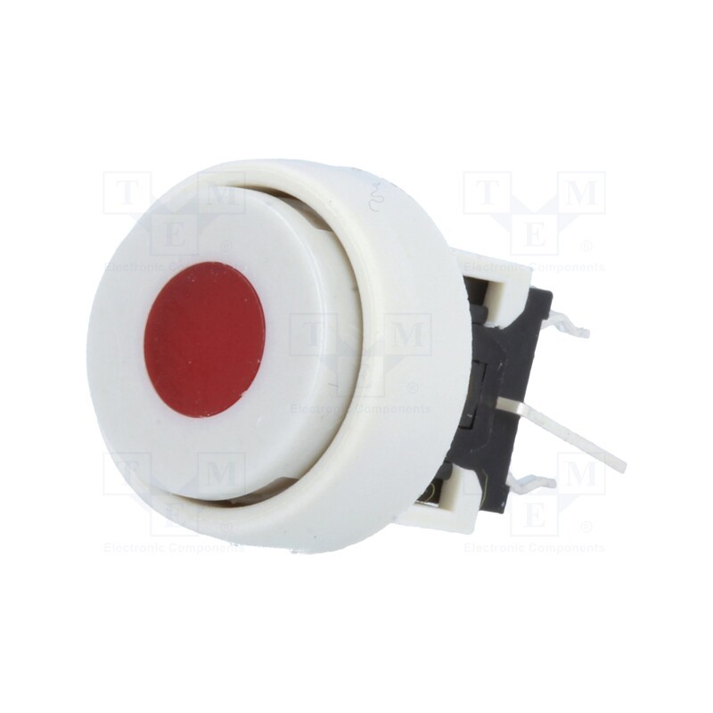 1 pcs x HIGHLY ELECTRIC - PB6136FBL-1 - Switch: keypad, Pos: 2, DPDT, 0.1A/30VDC, white, LED, red, THT, 1.5N