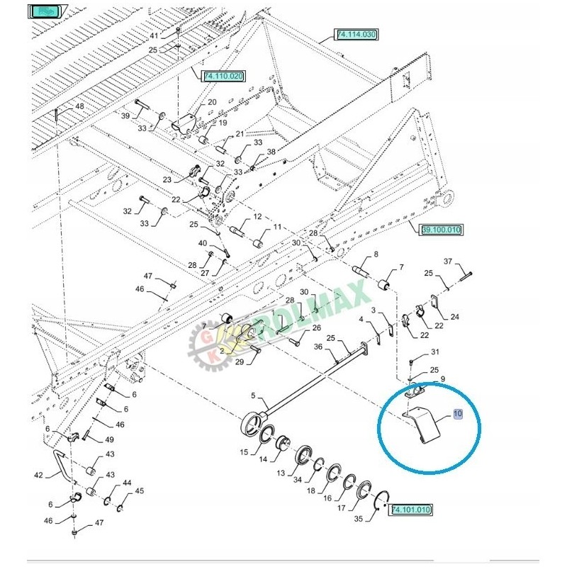 Right arm New Holland TC CX 9813487