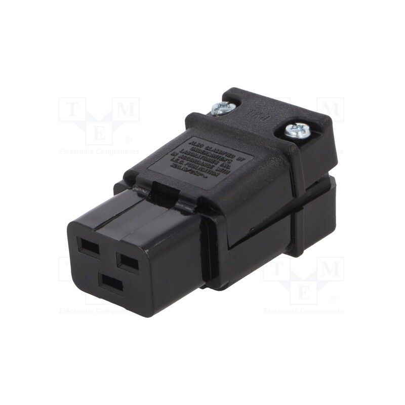 1 pcs x SCHURTER - 4300.0921 - Connector: AC supply, plug, female, 20A, 250VAC, C19 (J), for cable