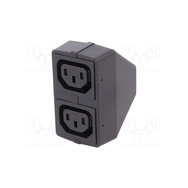 1 pcs x SCHURTER - 4741 - Connector: AC supply, splitter, male,female x2, 10A, 250VAC