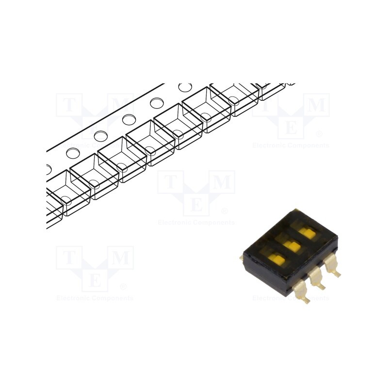 1 pcs x OMRON OCB - A6S-3102-PH - Switch: DIP-SWITCH, OFF-ON, 0.025A/24VDC, Pos: 2, -20÷70°C, SMD