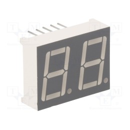 1 pcs x FORYARD - FYD-5621AUHR-21 - Display: LED, 7-segment, 14.2mm, 0.56', No.char: 2, red, 30÷60mcd