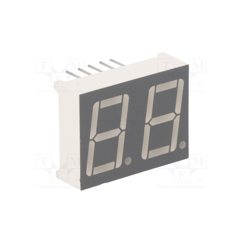 1 pcs x FORYARD - FYD-5621AUHR-21 - Display: LED, 7-segment, 14.2mm, 0.56', No.char: 2, red, 30÷60mcd