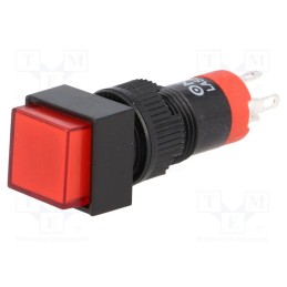 1 pcs x ONPOW - LAS3F-11/R - Switch: push-button, Pos: 2, SPDT, 0.5A/250VAC, 1A/24VDC, ON-(ON)