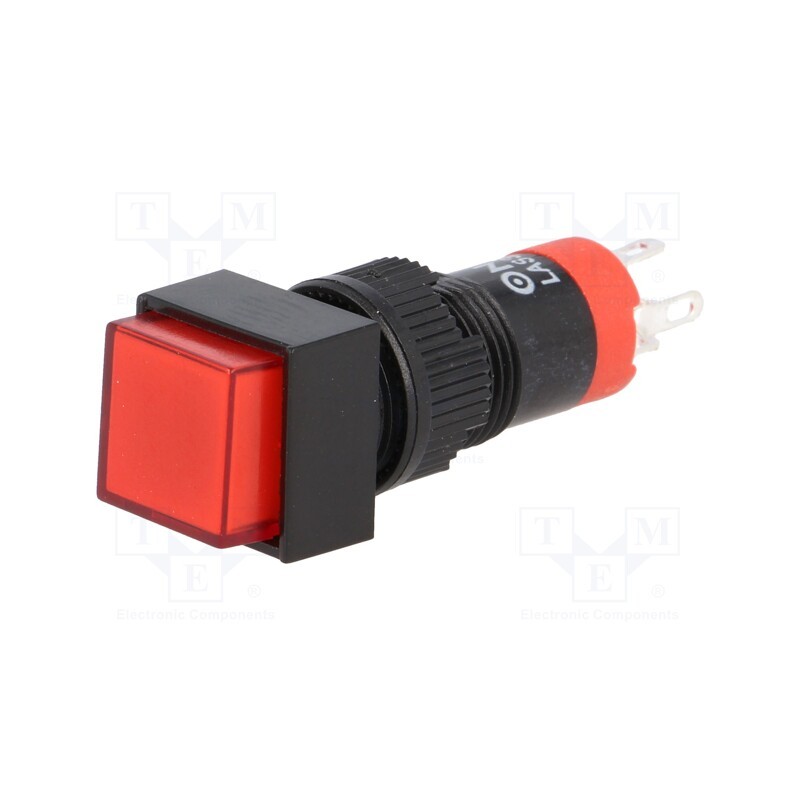 1 pcs x ONPOW - LAS3F-11/R - Switch: push-button, Pos: 2, SPDT, 0.5A/250VAC, 1A/24VDC, ON-(ON)