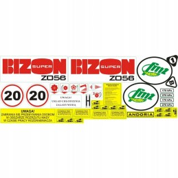 Set of stickers for the Bison Z 056 combine harvester