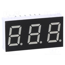 1 pcs x WENRUN - LTD040BUE-101A-03 - Display: LED, 7-segment, 10.16mm, 0.4', No.char: 3, red, 11mcd, anode