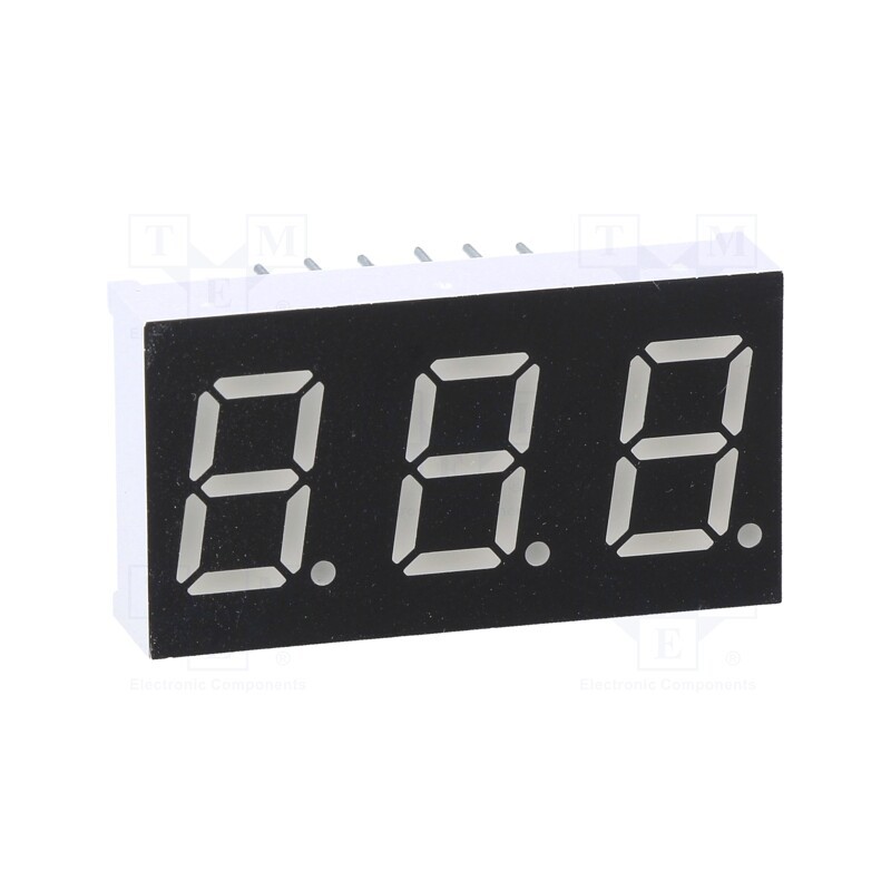 1 pcs x WENRUN - LTD040BUE-101A-03 - Display: LED, 7-segment, 10.16mm, 0.4', No.char: 3, red, 11mcd, anode