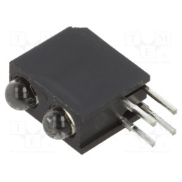 1 pcs x BIVAR - H201CGC - LED, in housing, green, 3mm, No.of diodes: 2, 20mA, 40°, 2.1÷2.8V