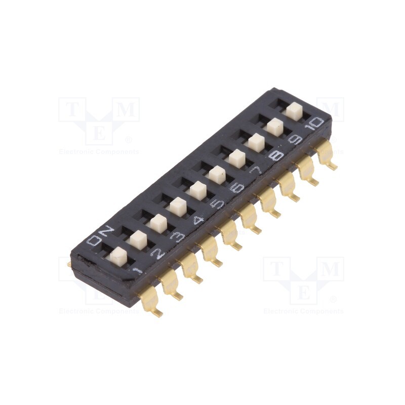 1 pcs x OMRON OCB - A6S-0104-H - Switch: DIP-SWITCH, Poles number: 10, ON-OFF, 0.025A/24VDC, Pos: 2