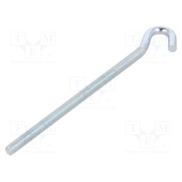 10 pcs x DROMET - HZ.6140 - Hook, angular, steel, zinc, Thread len: 116mm, Overall len: 140mm