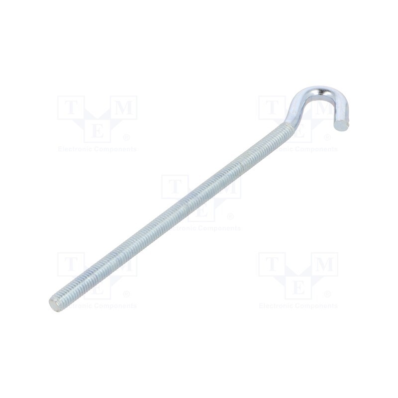 10 pcs x DROMET - HZ.6140 - Hook, angular, steel, zinc, Thread len: 116mm, Overall len: 140mm