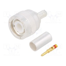 1 pcs x AMPHENOL RF - 031-4452 - Plug, TNC, male, straight, 50Ω, soldering,crimped, for cable, PTFE