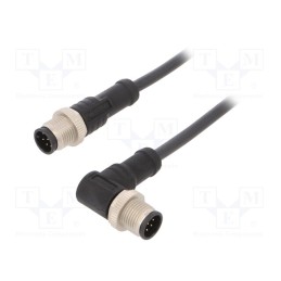 1 pcs x AMPHENOL LTW - M12A08ML-12AMR-SB001 - Cable: for sensors/automation, PIN: 8, M12-M12, 1m, plug, plug, 30V