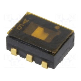 1 pcs x Nidec Copal Electronics - CAS-220A - Switch: slide, Pos: 2, DPDT, 0.1A/6VDC, ON-ON, SMT, Leads: curved