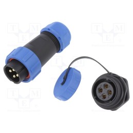 1 pcs x CONNFLY - DS1110-26-04BU8A - Connector: circular, male + female, PIN: 4, 3A, IP67, 500V
