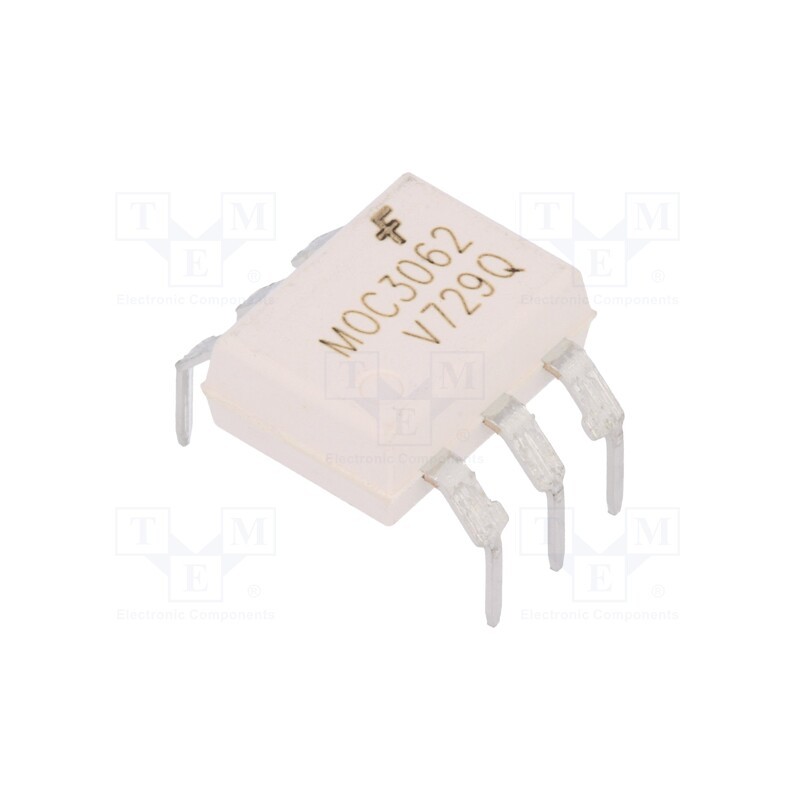 1 pcs x ONSEMI - MOC3062TVM - Optotriac, 4.17kV, triac, DIP6, Ch: 1, MOC3062M, 0.6kV/μs