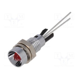 1 pcs x MENTOR - 2662.8021 - Indicator: LED, recessed, red, Ø6mm, for PCB, brass, ØLED: 3mm