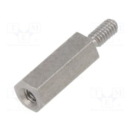 10 pcs x DREMEC - 241X10 - Screwed spacer sleeve, 10mm, Int.thread: M2, Ext.thread: M2