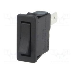 1 pcs x BULGIN - H8800VABB - ROCKER, SPST, Pos: 2, ON-OFF, 10A/250VAC, black, none, Body: black