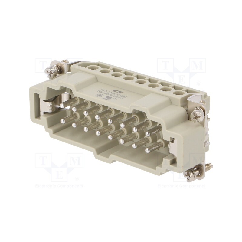 1 pcs x TE Connectivity - HE-016-M - Connector: HDC, contact insert, male, HE, PIN: 16, 16+PE, size 6, 16A
