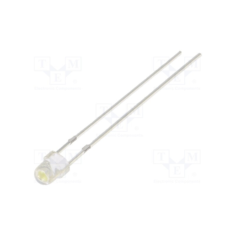 1 pcs x OPTOSUPPLY - OSW5DK3VA1A - LED, 3mm, white, 500mcd, 140°, Front: convex, 2.9V, No.of term: 2