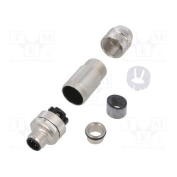 1 pcs x BINDER - 99 3729 810 04 - Connector: M12, plug, male, PIN: 4, shielded, gold-plated, 4A, IP67