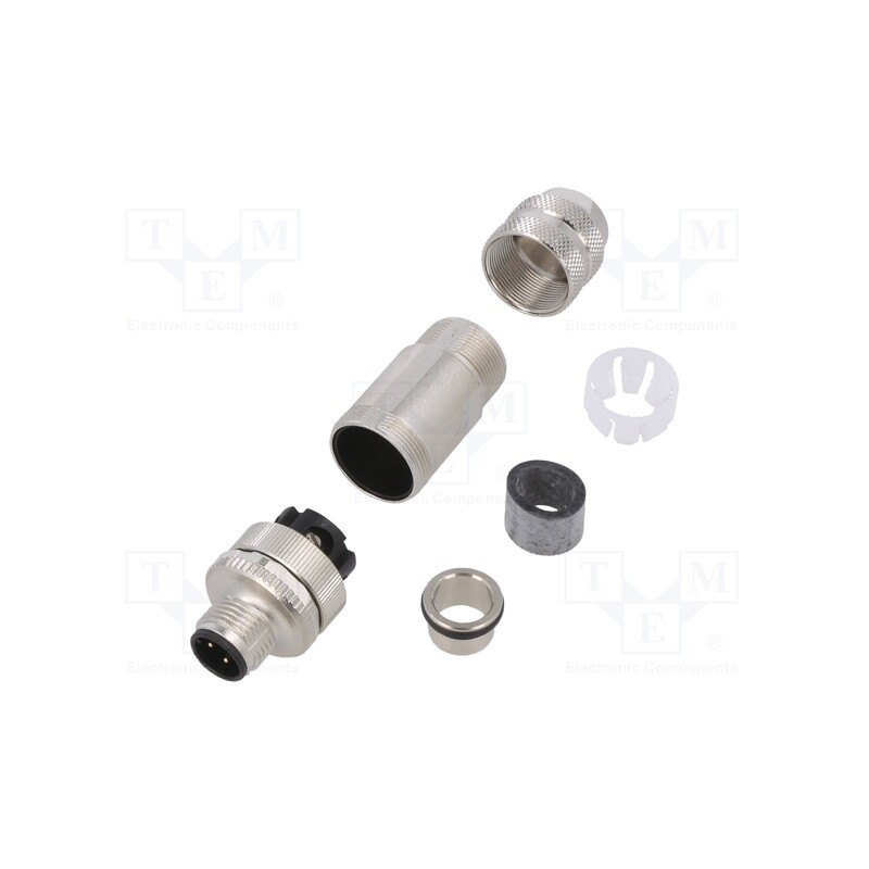 1 pcs x BINDER - 99 3729 810 04 - Connector: M12, plug, male, PIN: 4, shielded, gold-plated, 4A, IP67