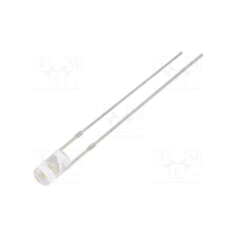 1 pcs x OPTOSUPPLY - OSM5DK3HE1B - LED, 3mm, white warm, 1560÷2180mcd, 140°, Front: flat, 2.7÷3.4V