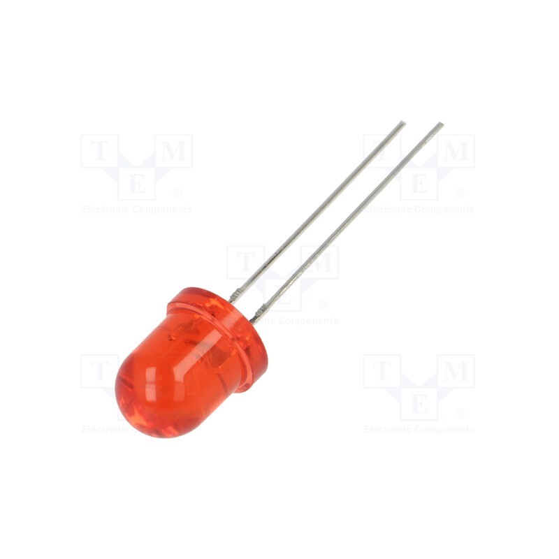 1 pcs x OPTOSUPPLY - OSR58133A-VV - LED, 8mm, red, 4200mcd, 30°, Front: convex, 2.5÷15V, No.of term: 2