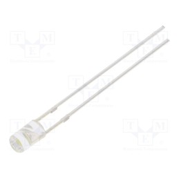 1 pcs x OPTOSUPPLY - OSW4DK3HE1B - LED, 3mm, white, 2180÷3000mcd, 140°, Front: flat, 2.7÷3.4V, -30÷85°C