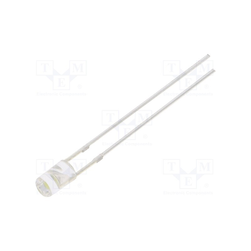 1 pcs x OPTOSUPPLY - OSW4DK3HE1B - LED, 3mm, white, 2180÷3000mcd, 140°, Front: flat, 2.7÷3.4V, -30÷85°C