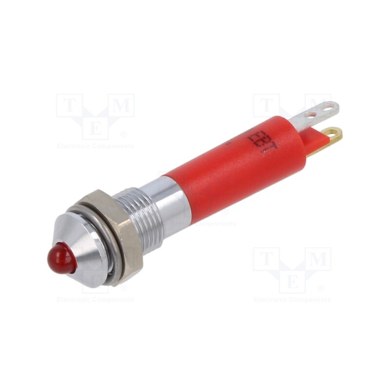 1 pcs x CML INNOVATIVE TECHNOLOGIES - 19020350 - Indicator: LED, prominent, red, 24VDC, Ø6mm, connectors 2,0x0,5mm