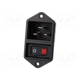 1 pcs x SCHURTER - EC11.0021.001 - Connector: AC supply, socket, male, 16A, 250VAC, IEC 60320, C20 (I)